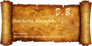 Daróczy Benedek névjegykártya