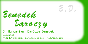 benedek daroczy business card