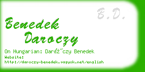 benedek daroczy business card